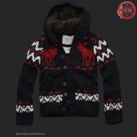 heren abercrombie and fitch truien knop fur hooded moose pattern donkerblauw rood Shop Utrecht r27fv109